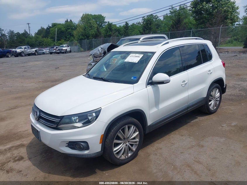 2013 Volkswagen Tiguan VIN WVGAV3AX7DW563015 IAAI salvage auction — REAR END, Clear (Virginia), sold $1,150 on 2026-08-11 (photo 2)