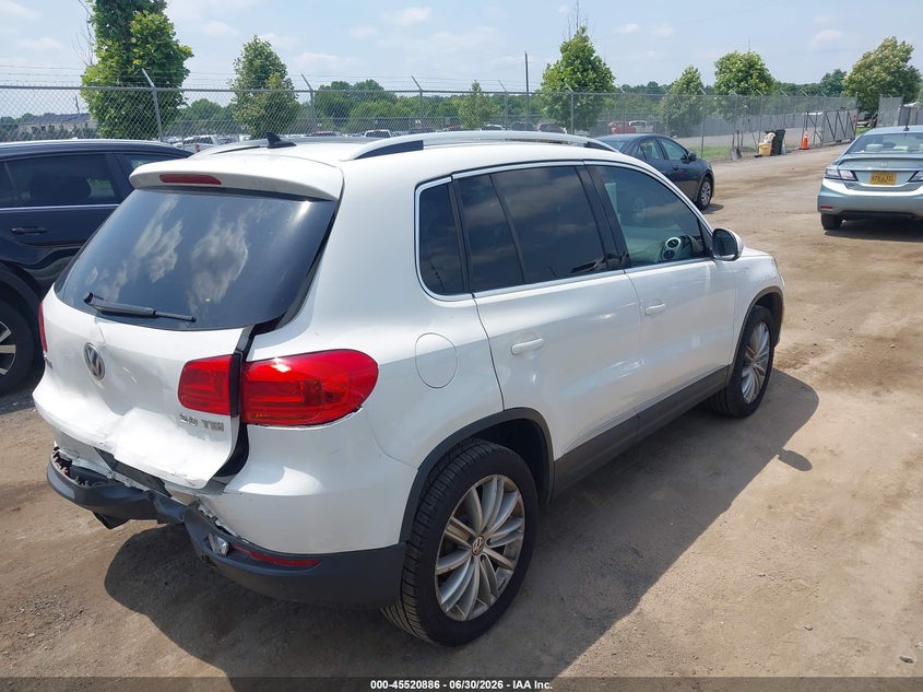 2013 Volkswagen Tiguan VIN WVGAV3AX7DW563015 IAAI salvage auction — REAR END, Clear (Virginia), sold $1,150 on 2026-08-11 (photo 4)