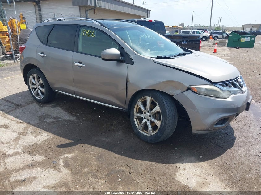 2012 Nissan Murano VIN JN8AZ1MW0CW221568 IAAI salvage auction — RIGHT FRONT, Clear (Wisconsin), sold $750 on 2026-07-16 (photo 1)
