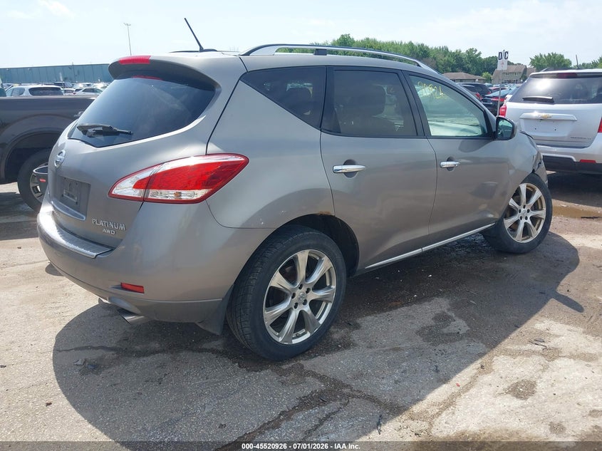 2012 Nissan Murano VIN JN8AZ1MW0CW221568 IAAI salvage auction — RIGHT FRONT, Clear (Wisconsin), sold $750 on 2026-07-16 (photo 4)