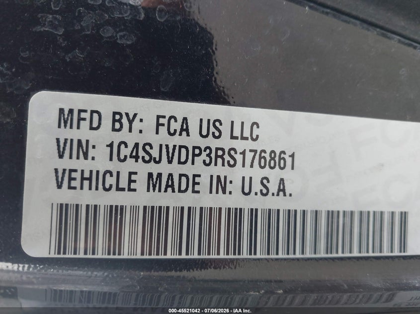 2024 Jeep Grand wagoneer VIN 1C4SJVDP3RS176861 IAAI salvage auction — NORMAL WEAR, Enterprise Vehicles Clear Only (Vermont), sold $25,250 on 2026-07-30 (photo 9)