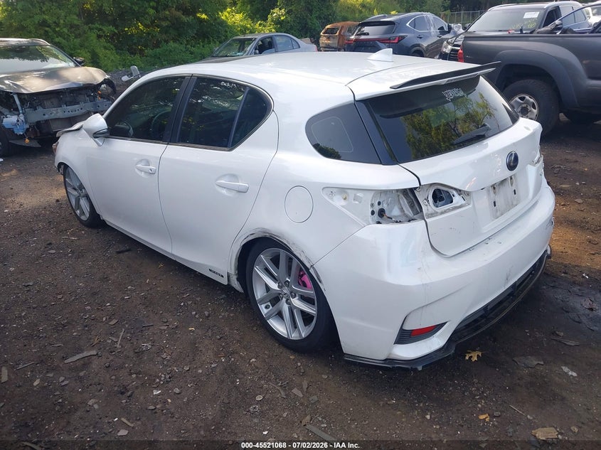 2015 Lexus Ct VIN JTHKD5BH8F2222424 IAAI salvage auction — FRONT & REAR, Salvage Title, sold $2,300 on 2026-07-28 (photo 3)