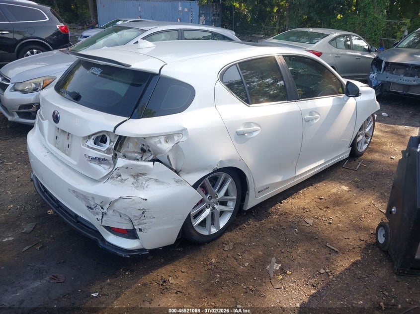 2015 Lexus Ct VIN JTHKD5BH8F2222424 IAAI salvage auction — FRONT & REAR, Salvage Title, sold $2,300 on 2026-07-28 (photo 4)