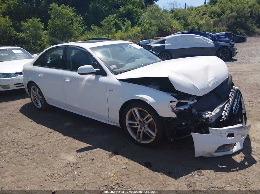 2016 Audi A4 VIN WAUBFAFL4GN013777 IAAI salvage auction — RIGHT FRONT, Clear (Massachusetts), sold $450 on 2026-07-14 (photo 1)