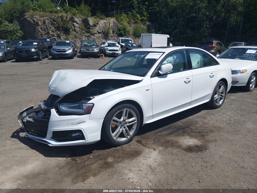 2016 Audi A4 VIN WAUBFAFL4GN013777 IAAI salvage auction — RIGHT FRONT, Clear (Massachusetts), sold $450 on 2026-07-14 (photo 2)