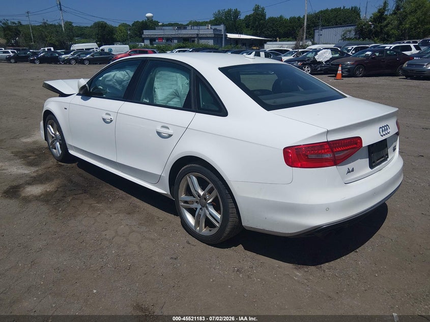 2016 Audi A4 VIN WAUBFAFL4GN013777 IAAI salvage auction — RIGHT FRONT, Clear (Massachusetts), sold $450 on 2026-07-14 (photo 3)