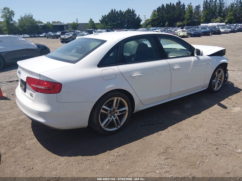 2016 Audi A4 VIN WAUBFAFL4GN013777 IAAI salvage auction — RIGHT FRONT, Clear (Massachusetts), sold $450 on 2026-07-14 (photo 4)