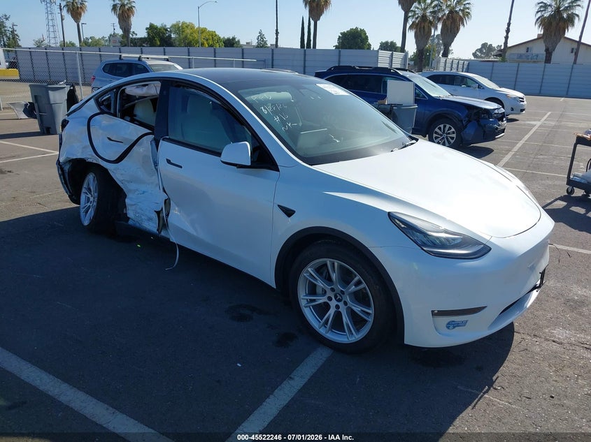2021 Tesla Model y VIN 5YJYGDEE0MF299023 IAAI salvage auction — RIGHT SIDE, Salvage (California), sold $7,600 on 2026-07-28 (photo 1)