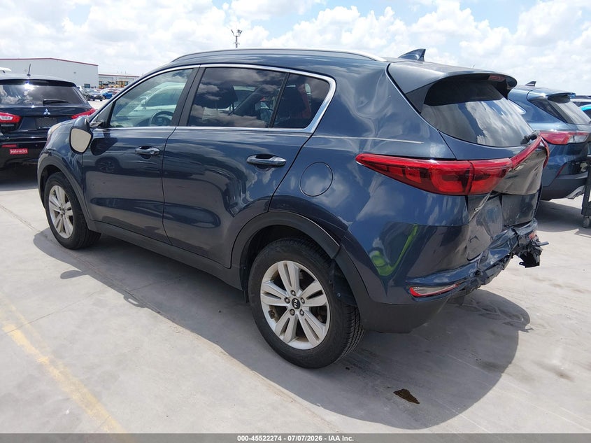 2017 Kia Sportage VIN KNDPMCACXH7288979 IAAI salvage auction — REAR END, Salvage Title, sold $2,600 on 2026-07-28 (photo 3)