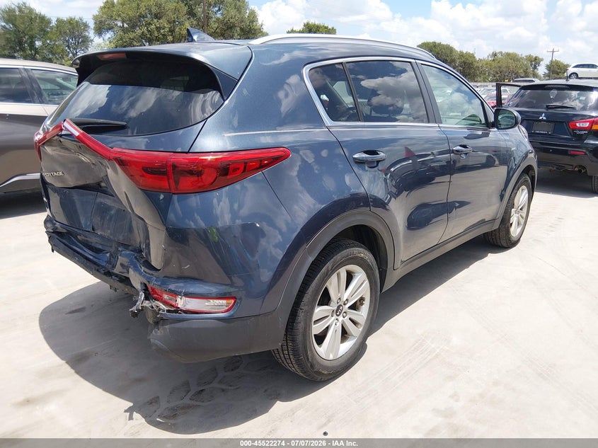 2017 Kia Sportage VIN KNDPMCACXH7288979 IAAI salvage auction — REAR END, Salvage Title, sold $2,600 on 2026-07-28 (photo 4)