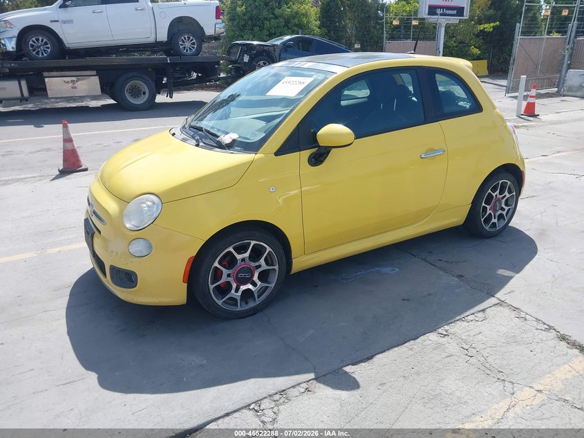 2012 Fiat 500 VIN 3C3CFFBR3CT140131 IAAI salvage auction — NORMAL WEAR, Clear - Dealer Only (California), sold $475 on 2026-07-29 (photo 2)