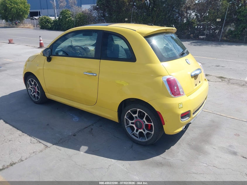 2012 Fiat 500 VIN 3C3CFFBR3CT140131 IAAI salvage auction — NORMAL WEAR, Clear - Dealer Only (California), sold $475 on 2026-07-29 (photo 3)