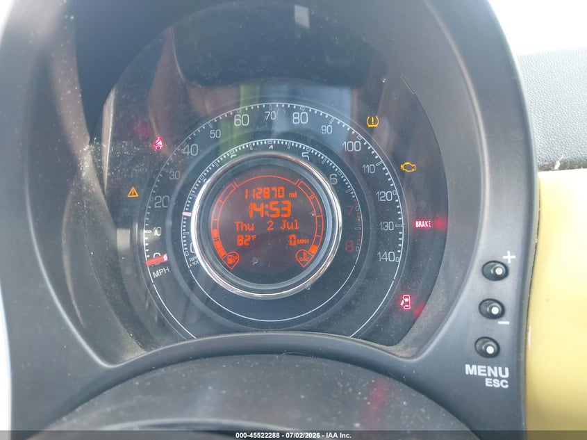 2012 Fiat 500 VIN 3C3CFFBR3CT140131 IAAI salvage auction — NORMAL WEAR, Clear - Dealer Only (California), sold $475 on 2026-07-29 (photo 7)