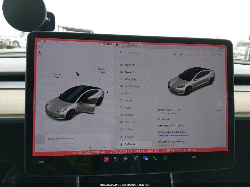 2018 Tesla Model 3 VIN 5YJ3E1EA2JF038743 IAAI salvage auction — FRONT END, Salvage Title, sold $7,200 on 2026-07-23 (photo 7)