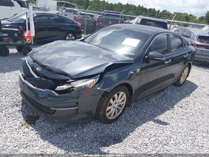 2016 Kia Optima VIN 5XXGT4L34GG078924 IAAI salvage auction — FRONT END, Clear (Alabama), sold $250 on 2026-07-23 (photo 2)
