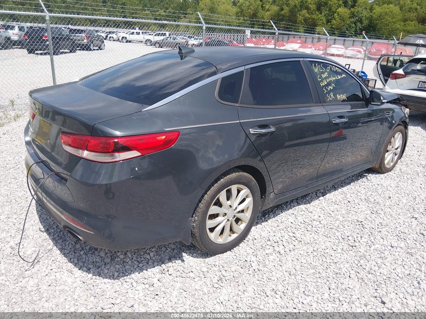 2016 Kia Optima VIN 5XXGT4L34GG078924 IAAI salvage auction — FRONT END, Clear (Alabama), sold $250 on 2026-07-23 (photo 4)