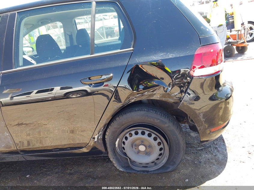 2014 Volkswagen Golf VIN WVWDB7AJXEW010986 IAAI salvage auction — LEFT REAR, Salvage (New Mexico), sold $825 on 2026-08-10 (photo 6)
