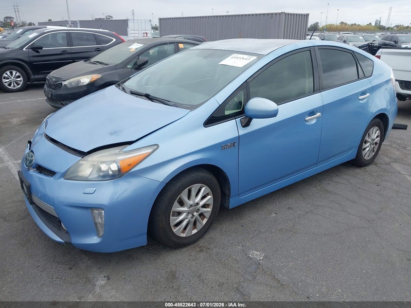 2012 Toyota Prius VIN JTDKN3DP0C3001025 IAAI salvage auction — FRONT END, Salvage (California), sold $4,550 on 2026-07-30 (photo 2)