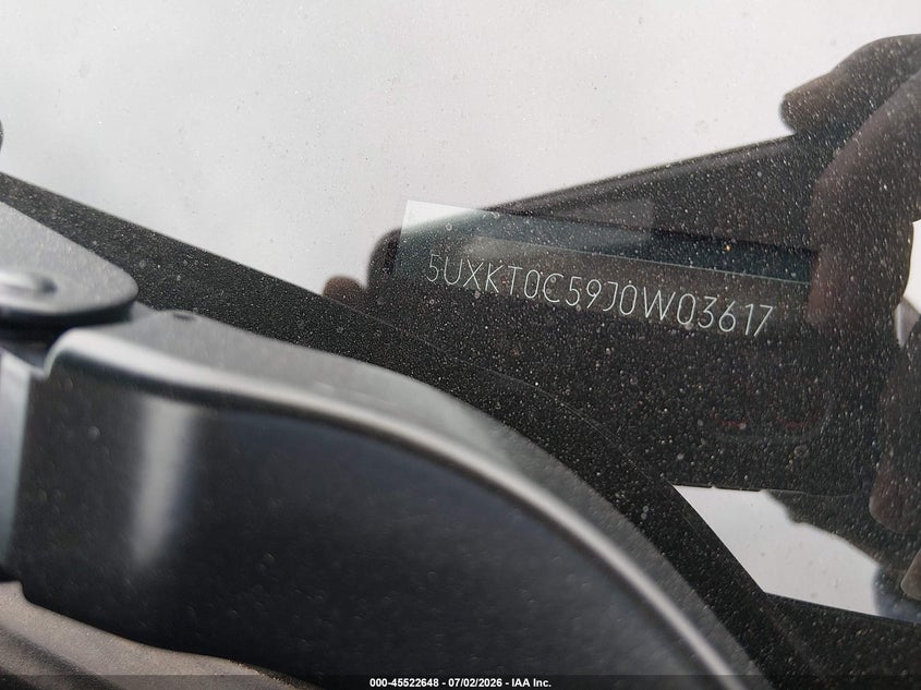 2018 BMW X5 VIN 5UXKT0C59J0W03617 IAAI salvage auction — REAR END, Salvage (California), sold $10,825 on 2026-07-16 (photo 9)