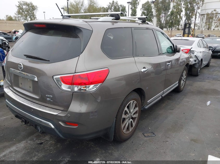 2014 Nissan Pathfinder VIN 5N1AR2MM1EC607836 IAAI salvage auction — FRONT END, Salvage Title, sold $1,150 on 2026-07-23 (photo 4)