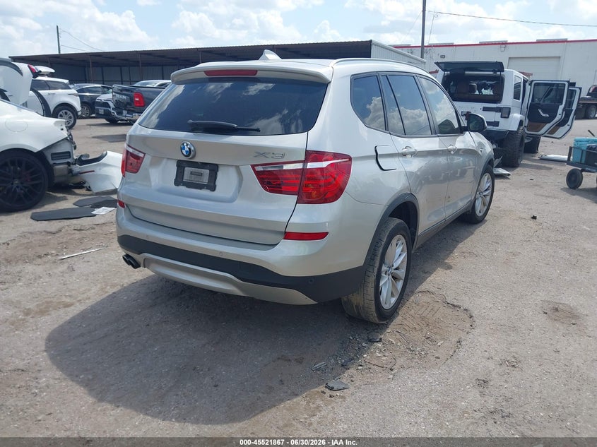 2016 BMW X3 VIN 5UXWZ7C58G0T42952 IAAI salvage auction — FRONT END, Salvage Title, sold $25 on 2026-07-22 (photo 4)