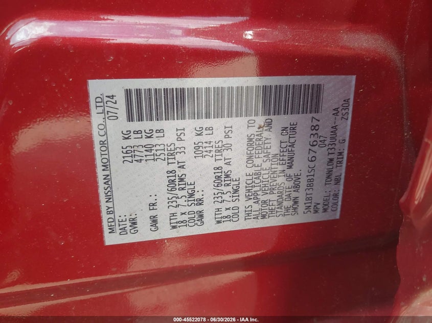 2025 Nissan Rogue VIN 5N1BT3BB1SC676387 IAAI salvage auction — FRONT END, Wait Title, sold $8,600 on 2026-08-21 (photo 9)