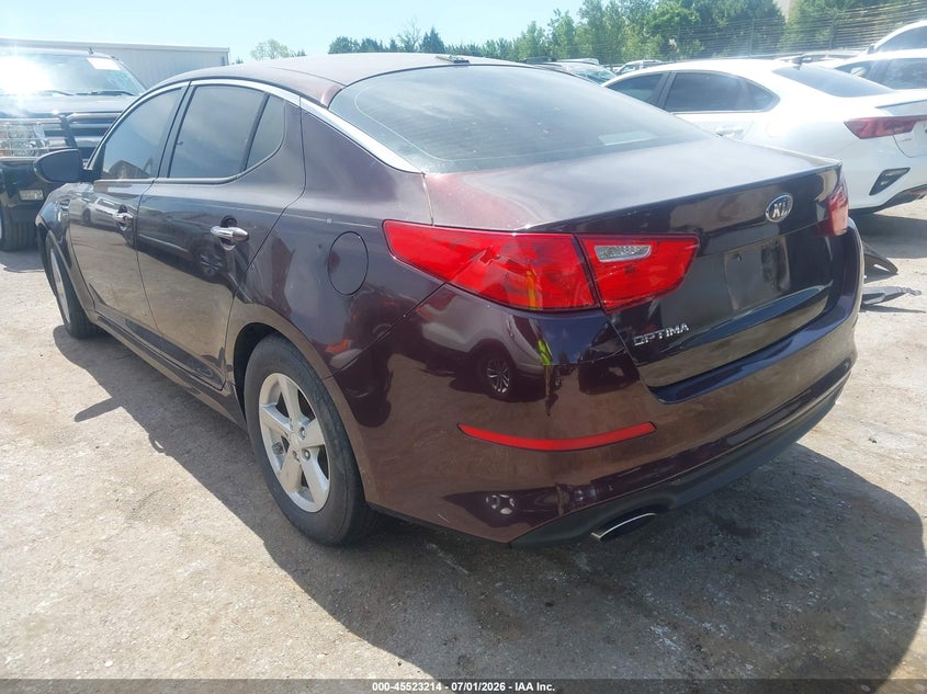 2014 Kia Optima VIN 5XXGM4A7XEG259185 IAAI salvage auction — NORMAL WEAR, Clear - Public Restricted (Oklahoma), sold $950 on 2026-07-29 (photo 3)
