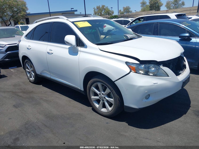 2010 Lexus Rx 350 VIN JTJZK1BA9A2409095 IAAI salvage auction — FRONT END, Salvage Certificate (California), sold $3,850 on 2026-07-17 (photo 1)