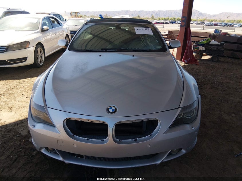 2005 BMW 6 series VIN WBAEK73465B326952 IAAI salvage auction — NORMAL WEAR, Clear-Dealer Only (Arizona), sold $750 on 2026-07-28 (photo 6)