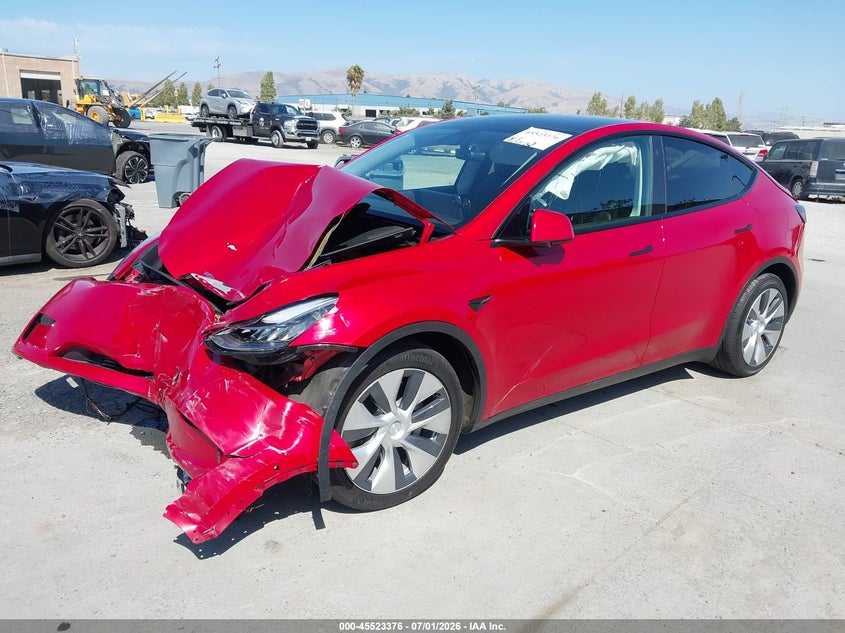 2021 Tesla Model y VIN 5YJYGDEE7MF219233 IAAI salvage auction — FRONT END, Salvage Title, sold $6,400 on 2026-07-30 (photo 2)