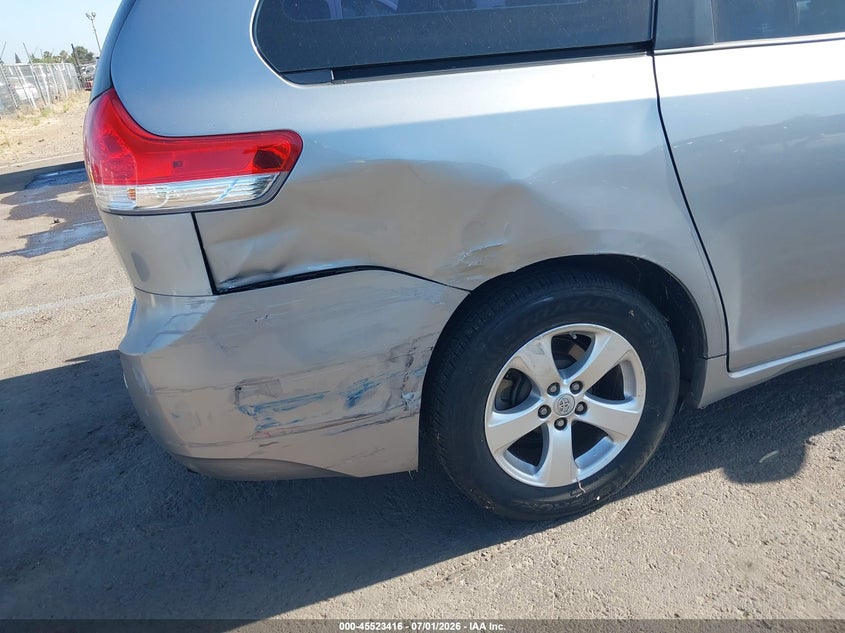 2013 Toyota Sienna VIN 5TDZK3DC4DS358311 IAAI salvage auction — REAR END, Salvage (California), sold $1,550 on 2026-07-10 (photo 6)