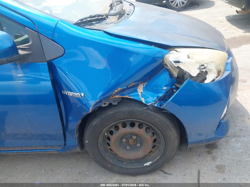 2012 Toyota Prius c VIN JTDKDTB31C1513536 IAAI salvage auction — NORMAL WEAR, Clear (South Carolina), sold $375 on 2026-07-29 (photo 6)