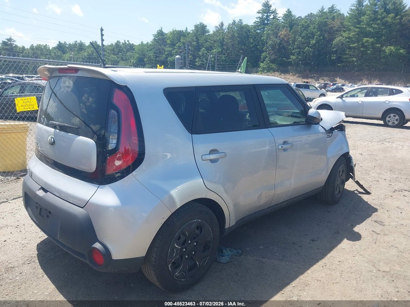 2015 Kia Soul VIN KNDJN2A29F7759134 IAAI salvage auction — RIGHT FRONT, Salvage Title, sold $400 on 2026-07-31 (photo 4)