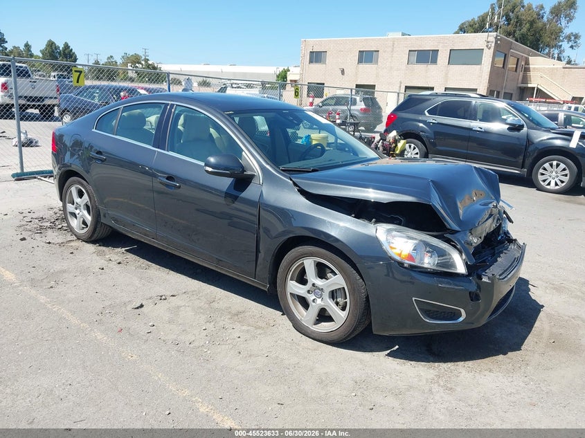 2013 Volvo S60 VIN YV1612FS6D2185848 IAAI salvage auction — FRONT END, Salvage (California), sold $1,300 on 2026-08-10 (photo 1)