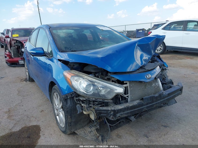 2014 Kia Forte VIN KNAFX4A82E5090910 IAAI salvage auction — FRONT END, Salvage (Texas), sold $850 on 2026-08-01 (photo 1)