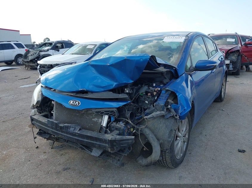 2014 Kia Forte VIN KNAFX4A82E5090910 IAAI salvage auction — FRONT END, Salvage (Texas), sold $850 on 2026-08-01 (photo 2)