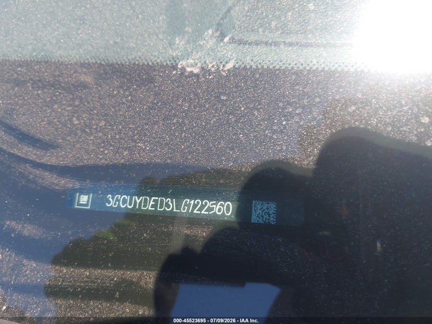 2020 Chevrolet Silverado VIN 3GCUYDED3LG122560 IAAI salvage auction — FRONT END, Salvage Title, sold $8,700 on 2026-07-29 (photo 9)
