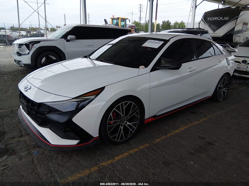 2023 Hyundai Elantra n VIN KMHLW4AK1PU014460 IAAI salvage auction — REAR END, Salvage (California), sold $7,400 on 2026-09-09 (photo 2)