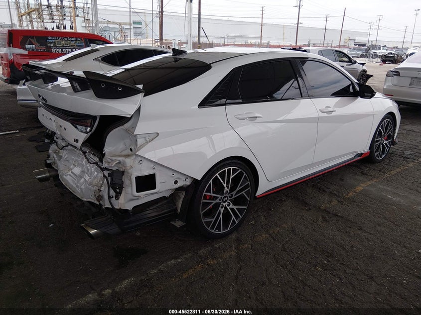 2023 Hyundai Elantra n VIN KMHLW4AK1PU014460 IAAI salvage auction — REAR END, Salvage (California), sold $7,400 on 2026-09-09 (photo 4)