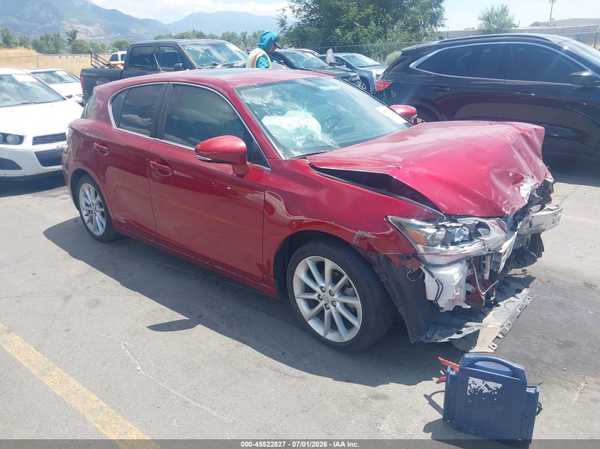 2012 Lexus Ct VIN JTHKD5BH5C2109476 IAAI salvage auction — NORMAL WEAR, Rebuilt/Restored (Utah), sold $275 on 2026-07-09 (photo 1)