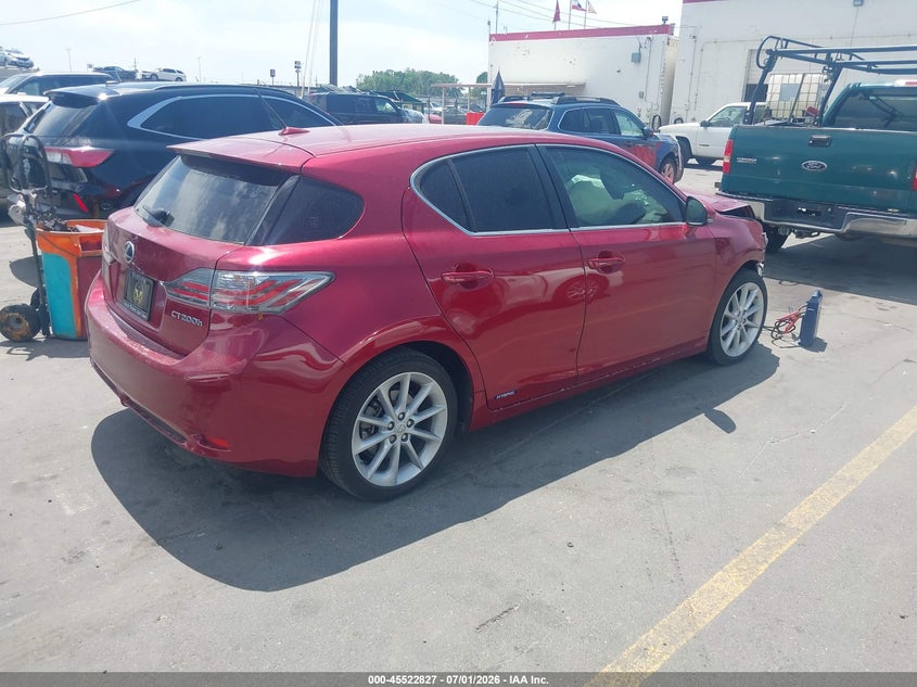 2012 Lexus Ct VIN JTHKD5BH5C2109476 IAAI salvage auction — NORMAL WEAR, Rebuilt/Restored (Utah), sold $275 on 2026-07-09 (photo 4)
