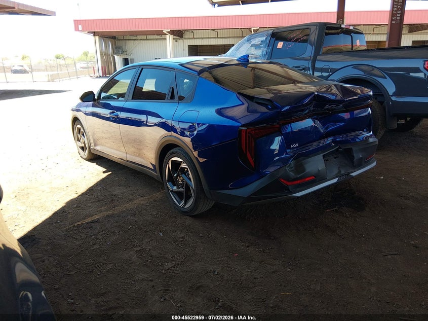 2025 Kia K4 VIN 3KPFU4DE7SE174752 IAAI salvage auction — REAR END, Salvage Title, sold $7,500 on 2026-08-18 (photo 3)