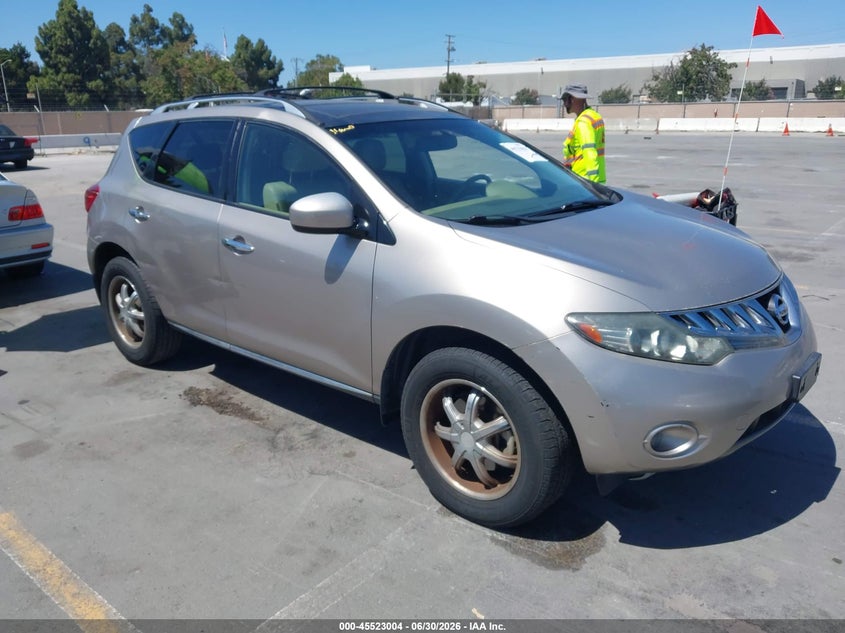 2009 Nissan Murano VIN JN8AZ18U49W104836 IAAI salvage auction — NORMAL WEAR, Clear - Dealer Only (California), sold $325 on 2026-07-20 (photo 1)