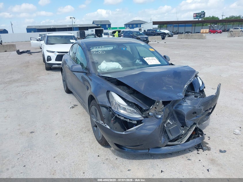 2023 Tesla Model 3 VIN 5YJ3E1EA1PF400912 IAAI salvage auction — FRONT END, Salvage (Texas), sold $4,350 on 2026-07-23 (photo 1)