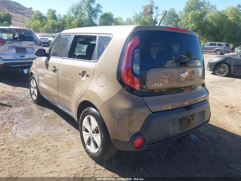 2014 Kia Soul VIN KNDJN2A21E7097502 IAAI salvage auction — THEFT, Salvage (California), sold $1,100 on 2026-07-28 (photo 3)