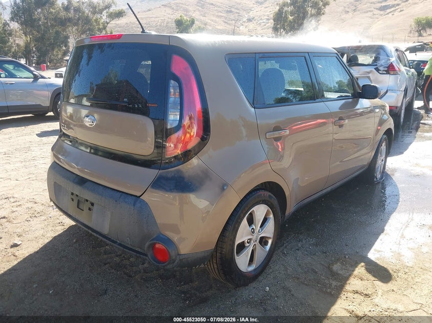 2014 Kia Soul VIN KNDJN2A21E7097502 IAAI salvage auction — THEFT, Salvage (California), sold $1,100 on 2026-07-28 (photo 4)