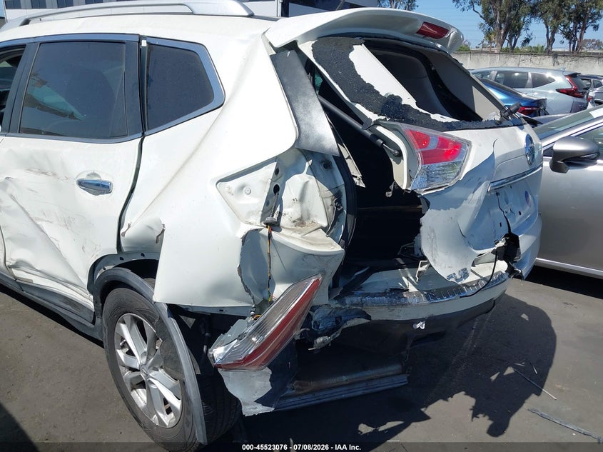 2016 Nissan Rogue VIN KNMAT2MT0GP596949 IAAI salvage auction — REAR END, Salvage Certificate (California), sold $25 on 2026-07-22 (photo 6)