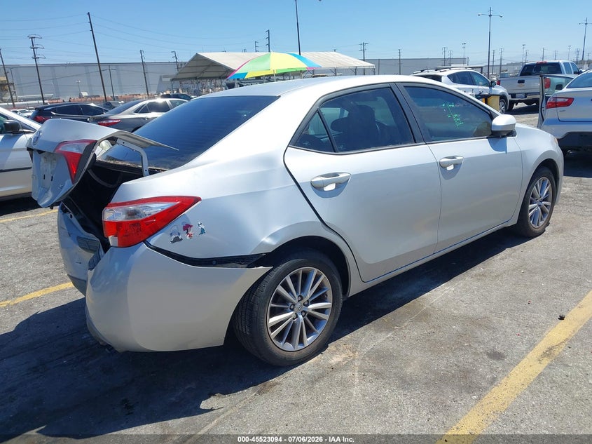 2014 Toyota Corolla VIN 5YFBURHE8EP155491 IAAI salvage auction — REAR END, Salvage (California), sold $425 on 2026-07-28 (photo 4)