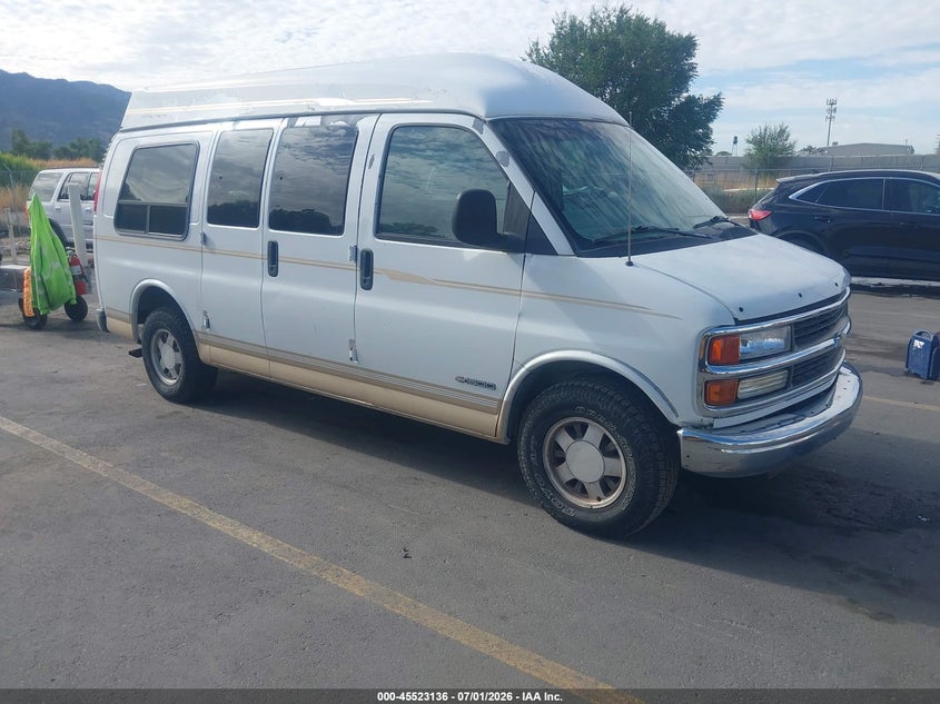 1999 Chevrolet Express 2500 VIN 1GBFG15R4X1030520 IAAI salvage auction — NORMAL WEAR, Clear (Utah), sold $250 on 2026-07-09 (photo 1)