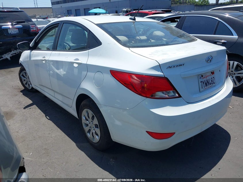 2017 Hyundai Accent VIN KMHCT4AEXHU265384 IAAI salvage auction — RIGHT FRONT, Salvage Certificate (California), sold $725 on 2026-07-22 (photo 3)